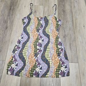 Pacsun L.A. Hearts Patchwork Style Mini Dress Multicolor Floral Woman’s Small